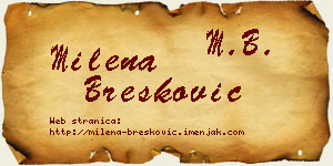 Milena Brešković vizit kartica